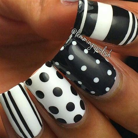 Stripes And Polka Dots Dot Nail Designs Dots Nails Polka Dot Nails