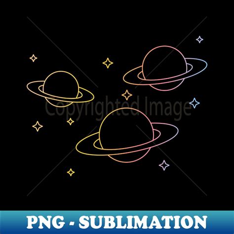 Rainbow Saturn - Elegant Sublimation PNG Download - Defying - Inspire ...