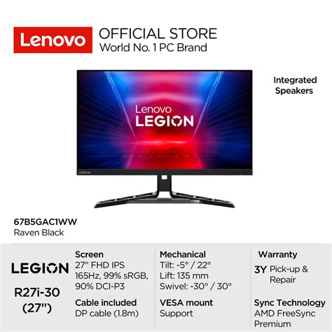 Jual Lenovo Gaming Monitor Legion R27i 30 27 FHD IPS AMD FreeSync