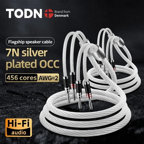 Todn Pair Hifi Silver Plated Speaker Cable High End N Occ Speaker