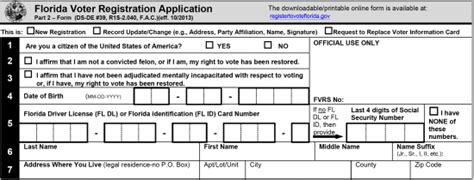 Free Florida Voter Registration Form - Register to Vote in FL - PDF ...