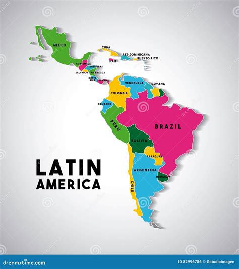 Mapa De Am Rica Latina Stock De Ilustraci N Ilustraci N De Aislado