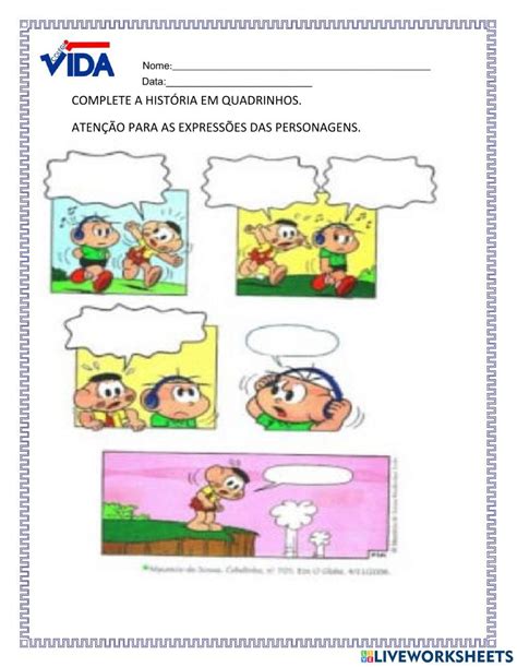 Historia Em Quadrinhos Para Completar