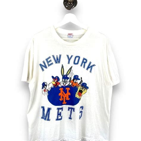 Vintage 90s New York Mets Looney Tunes MLB Bugs Taz Depop