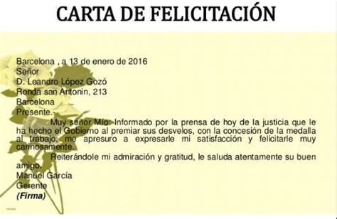 Carta de felicitación a un empleado Carta Creativa