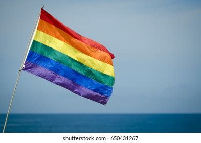 Gay Pride Rainbow Flag Flying Outdoors Stock Photo Shutterstock