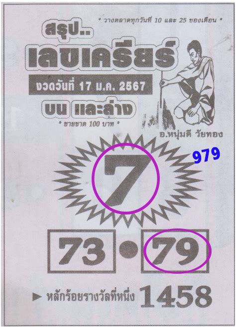 Thai Lottery Best Envelop Paper Single Digit Win Tip 01 02 24 THAI