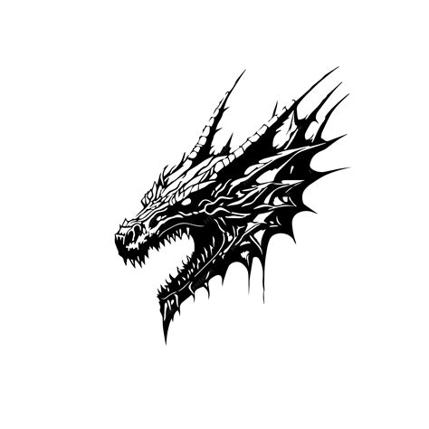 Premium Vector Dragon Head Sketch Black And White Vector Illustration Isolated On White Background