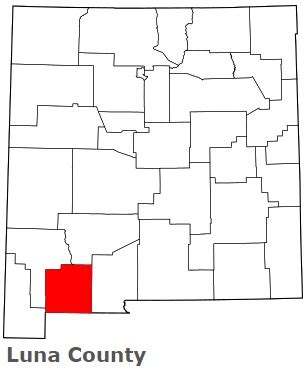 Luna County on the map of New Mexico 2024. Cities, roads, borders and ...