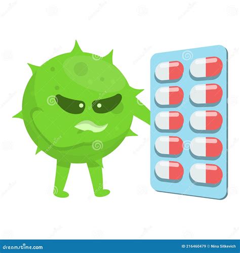 Antibiotic Resistance Icon Cartoon Style Stock Vector Illustration