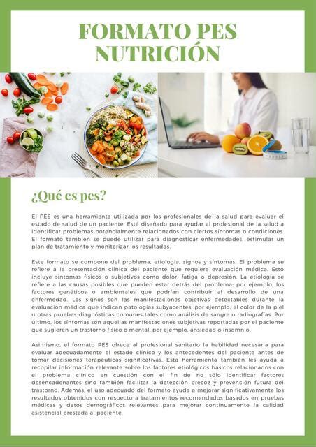 Formato PES nutrición Amantes de la Nutrición uDocz