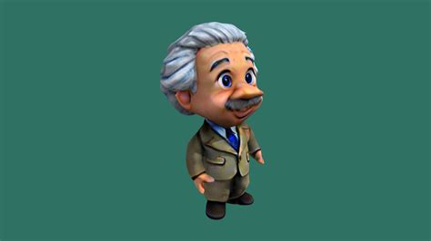 Toon Albert Einstein Animated Download Free 3d Model By Vicente