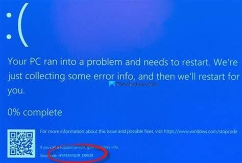 Fix Hypervisor Error Blue Screen On Windows