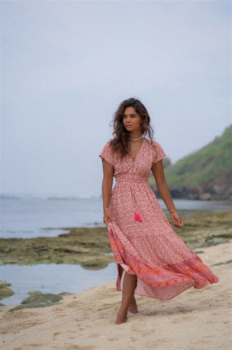 DRESS HS391P1410KIARA MAXI HONEYSUCKLE Naked Gypsy