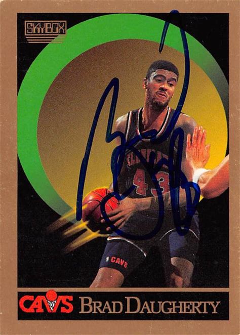 Brad Daugherty Autographed Basketball Card Cleveland Cavaliers 1990