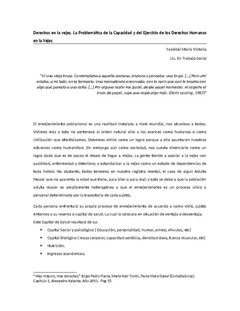 Derechos en el Adulto Mayor Vicky - Derechos en la vejez. La