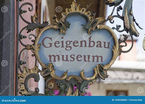 Sign - Violin Making in Mittenwald Editorial Stock Photo - Image of ...