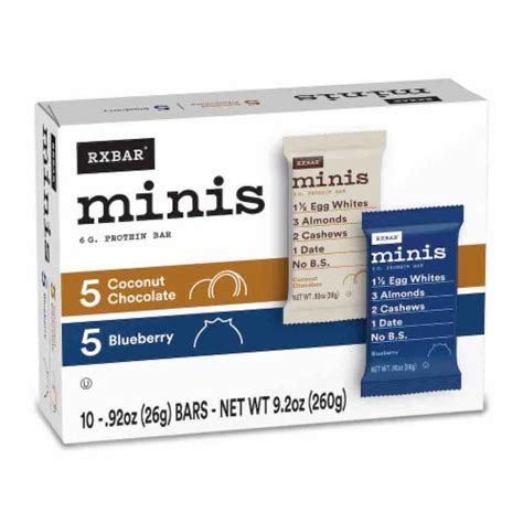 Rxbar Minis Blueberry And Coconut Chocolate Protein Bar Variety Pack 10 Ct 0 92 Oz King Soopers