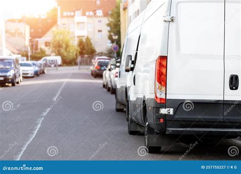 Small Cargo Delivery Van Parked In European City Central District