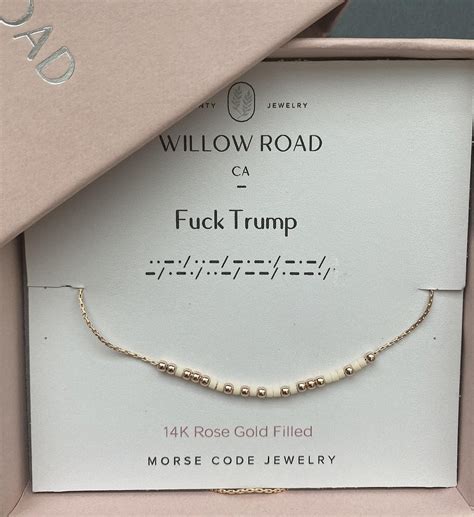 Fuck Trump Morse Code Necklace Political Statement Jewelry Hidden