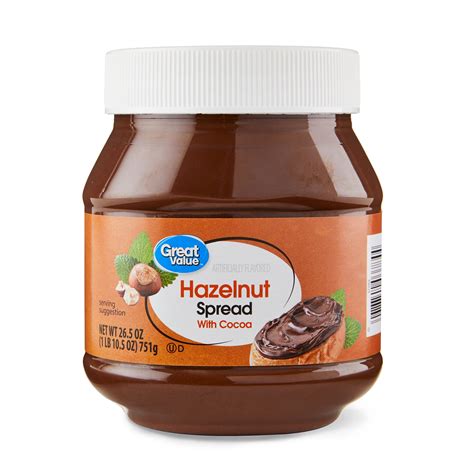 Great Value Hazelnut Spread, 26.5 oz Creamy Flavored Hazelnut Cocoa ... 