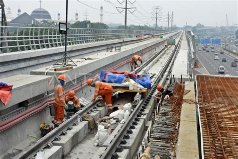 Progres Pembangunan Lrt Jabodebek Antara Foto