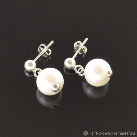 Серьги с жемчугом, пусеты жемчужные серебро в интернет-магазине Ярмарка ...