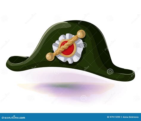 Black Napoleon Bonaparte Hat With Pattern In Center Black Tricorn Hat