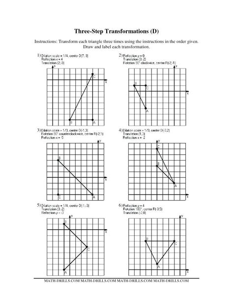 Dilations And Translations Worksheet