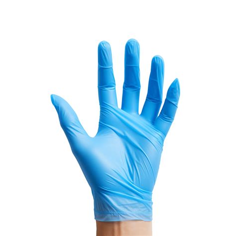 Hand in blue nitrile glove isolated on transparent background 46828950 PNG