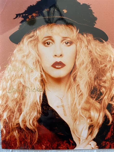 Stevie Nicks Rhiannon Signed Gold 8x10 Photo Authentic Letter Of