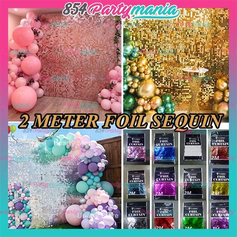 2meters Sequin Foil Curtain Backdrops Birthday Party Decorations Wall