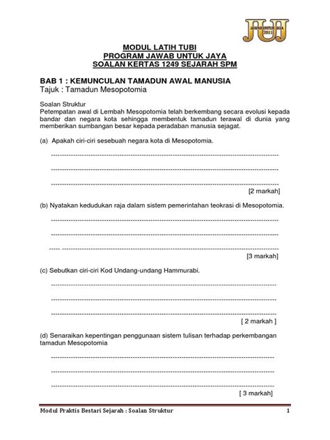 PDF JUJ 2011 SEJARAH Struktur Dan Esei DOKUMEN TIPS