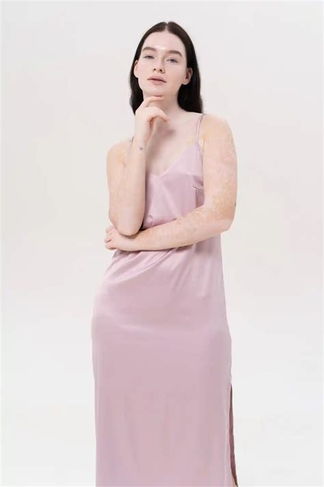 Silky Satin Slip Dress Nightie In Pink Identity Lingerie