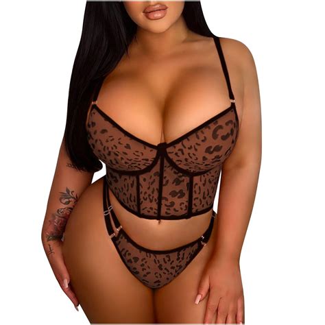 Ichuanyi Womens Exquisite Plus Size Lace Lingerie Bras Briefs Set Cut