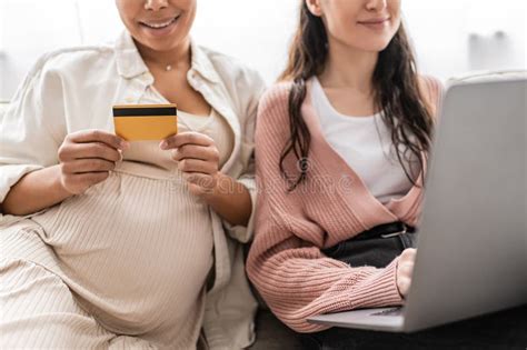 Happy Lesbian Woman Chatting With Cheerful Stock Image Image Of Lgbt