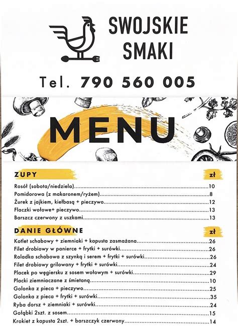 Menu At Swojskie Smaki Restaurant Pustynia