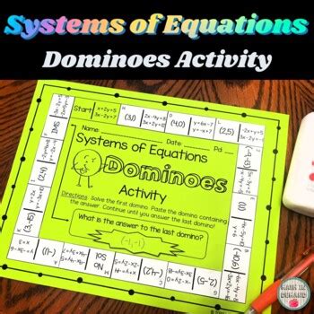 Systems Of Equations Dominoes Activity 8th Grade Math By Math In Demand