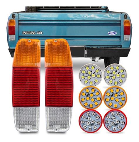 Kit Lanterna Traseira Pampa 1985 A 97 Tricolor Lampada Led Frete grátis