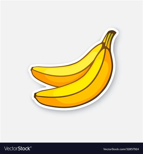 Sticker Two Bananas Royalty Free Vector Image Vectorstock