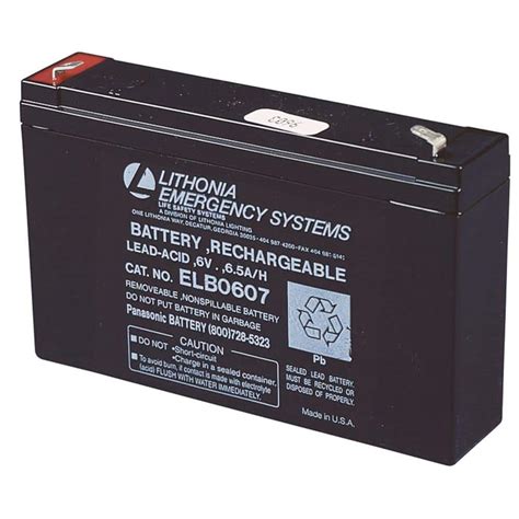 Lithonia Lighting 6 Volt Emergency Replacement Battery Elb 0607 The Home Depot