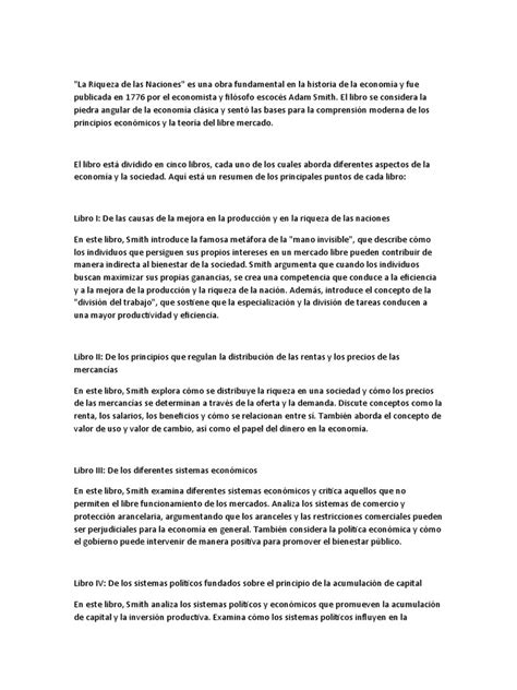 La Riqueza de Las Naciones | PDF | La riqueza de las naciones | Riqueza
