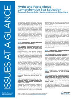 Myths And Facts About Comprehensive Sex Education Myths And Facts