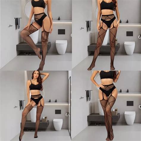 PLUS SIZE THIGH High Socks Sexy Lingerie Fishnet Pantyhose Erotic