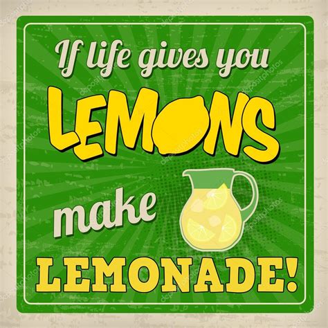 If Life Gives You Lemons Make Lemonade Retro Poster Stock Vector Image