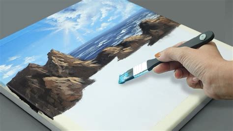 Easy Art How To Draw A Clear Blue Day Sea Acrylic Painting For