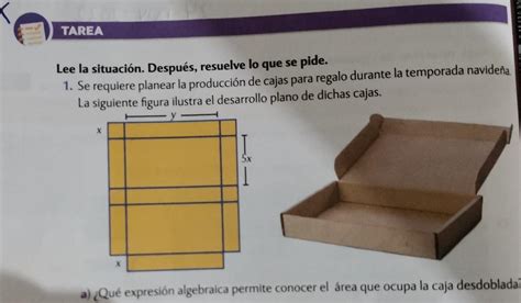 a Que expresión algebraica permite conocer el área que ocupa la caja