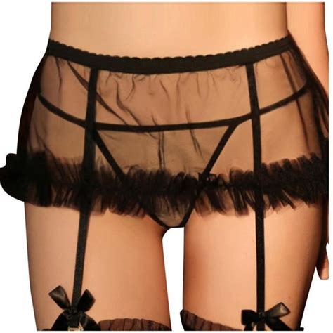 Lingerie Femme Culotte String En Dentelle T Back Doux Confortable Bowknot Sexy Nightwear Le Noir