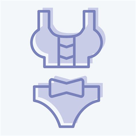 Icono Bikini Relacionado A Hawai S Mbolo Dos Tono Estilo Sencillo Dise O Editable Vector