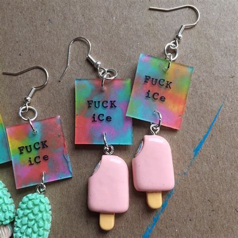 Fuck Ice Abolish Ice Earrings Political Defund Progressive Etsy